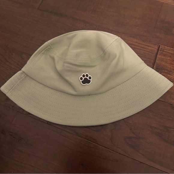 Sage Green Bucket Hat with Paw Print - Picture 2 of 4